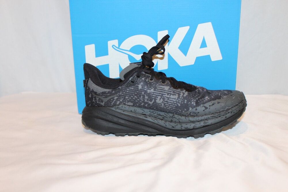 Hoka Women's Speedgoat 6 GTX Wide Running Athletic Sneakers Black NIB 8 D - Picture 6 of 8